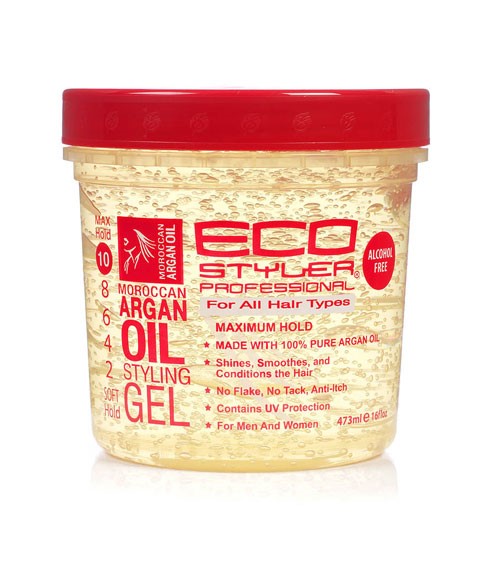 Eco styer gel per capelli afro ricci offre un tenuta alta, ottimo sia uomini e donne.