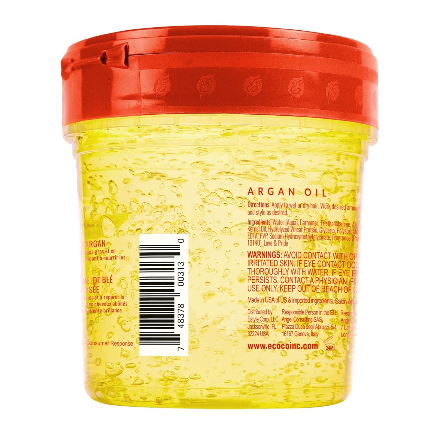 Eco Styler gel all’olio di argan: ingredienti e uso; lascia ricci luminosi e levigati.