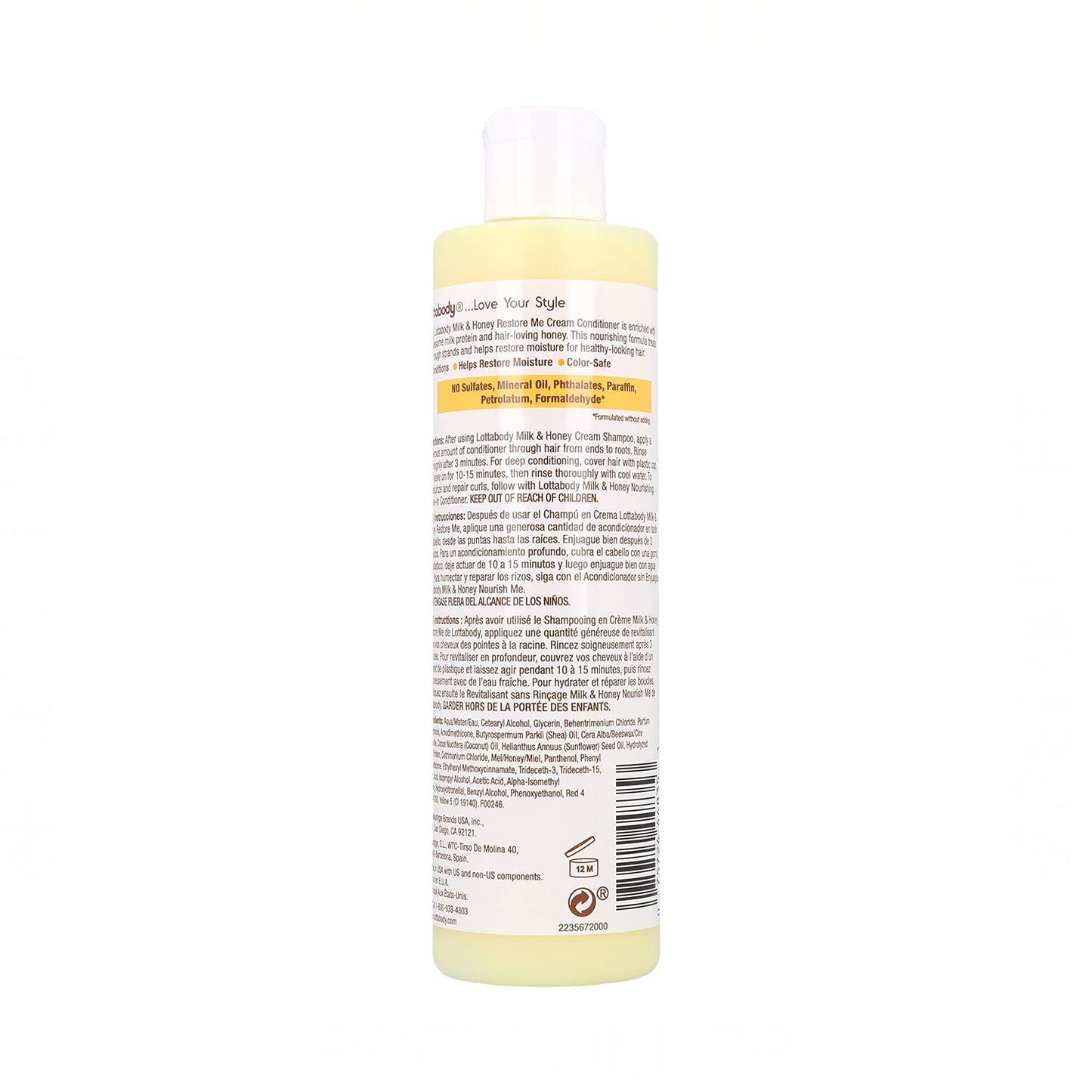 Lottabody Milk & Honey Restore Me Cream Conditioner 300ml, 10.1 Oz