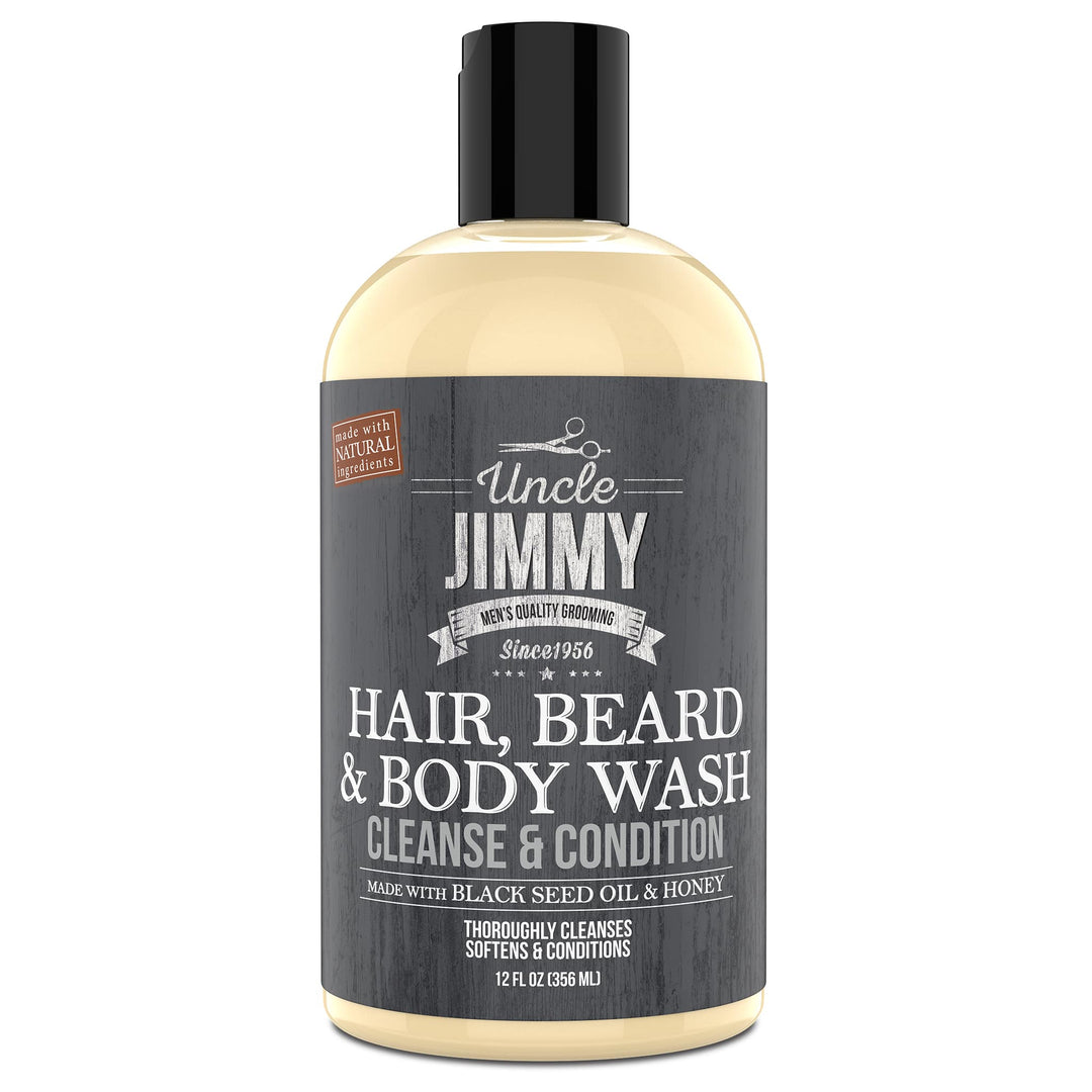 Uncle Jimmy Hair, Beard & Body Wash estratti naturali per pulire capelli,corpo e barba 356ml