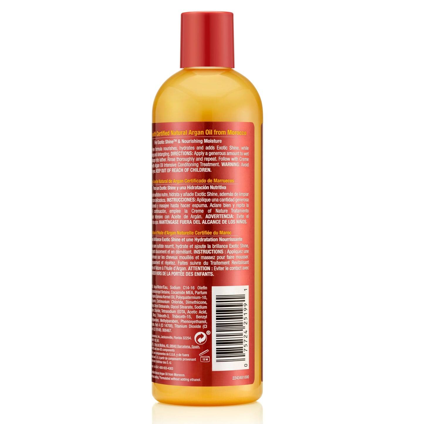 Creme of Nature Shampoo Idratante Olio di Argan Senza Solfati – retro confezione