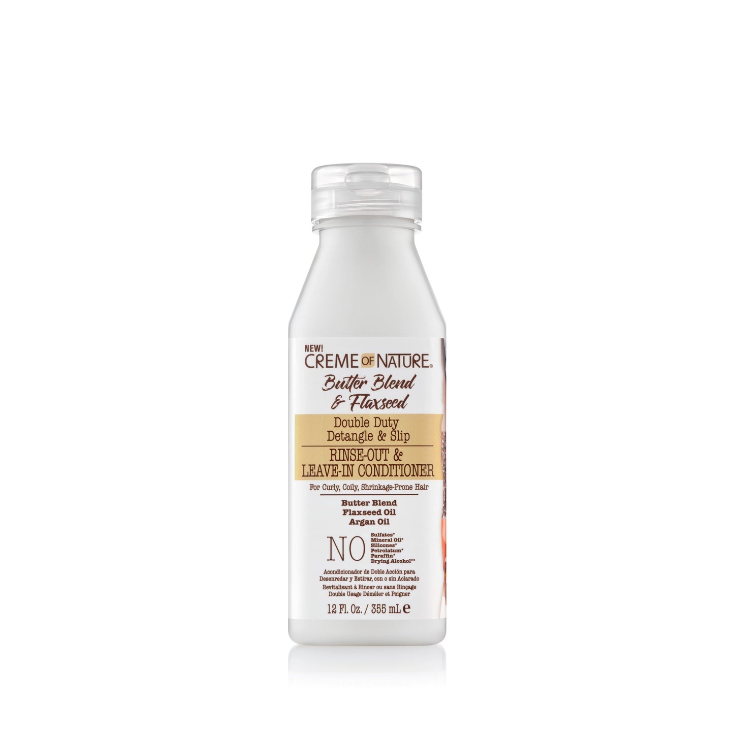Balsamo 2-1 per districare, idratare o per lo styling dei capelli tipo 4 da Creme Of Nature linea Double Duty,355ml.