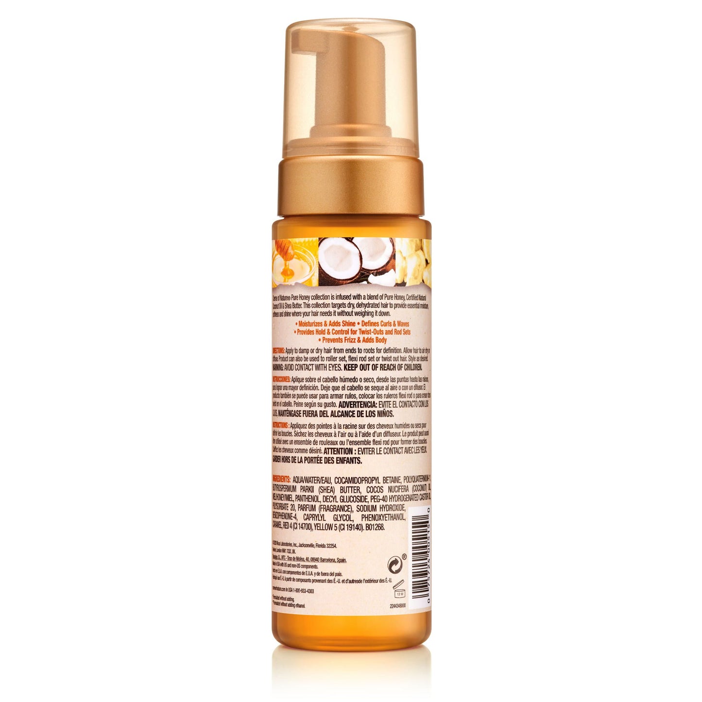 Creme of Nature Pure Honey Schiuma Idratante per Ricci e Trecce, 207 ml, 7 oz