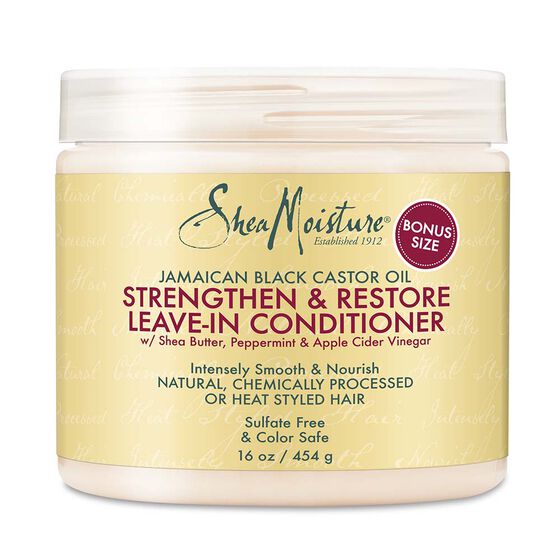 Shea Moisture Jamaican Black Castor Oil Strengthen & Restore Leave In Conditioner è formulato per capelli afro crespo 454g