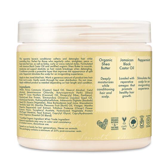 SheaMoisture Jamaican Black Castor Oil Strengthen & Restore Leave-In Conditioner è ideale per ricci tipo 4 454g