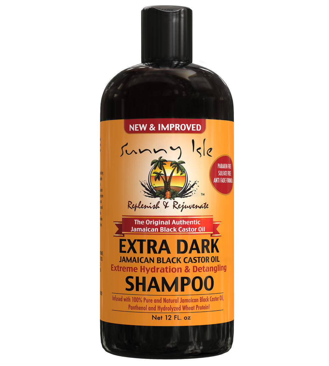 Sunny Isle Extra Dark Castor Oil Shampoo è delicato e efficace a pulire i ricci 12oz