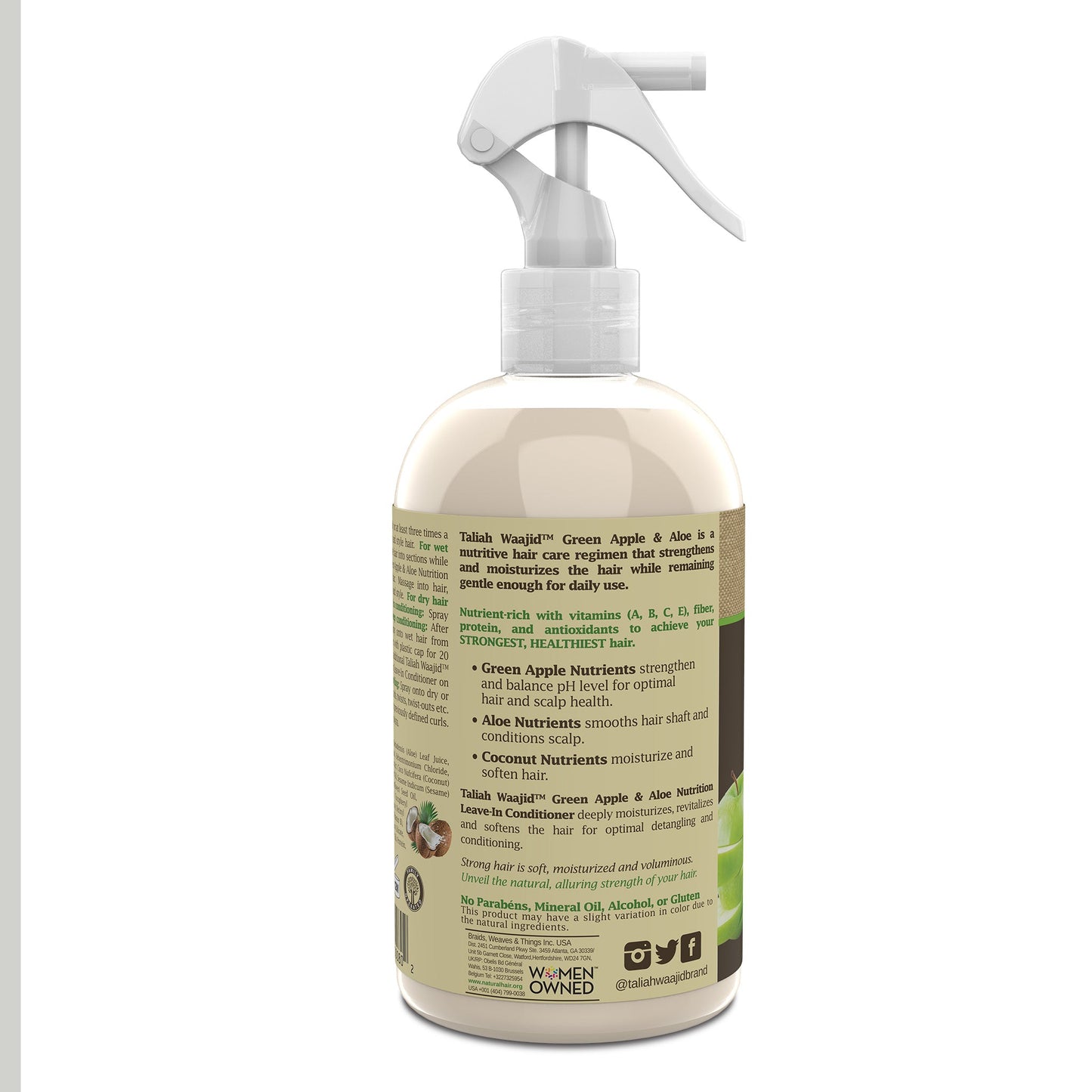 Taliah Waajid Green Apple and Aloe Nutrition Leave-In Conditioner per rinfrescare i capelli ricci 355ml