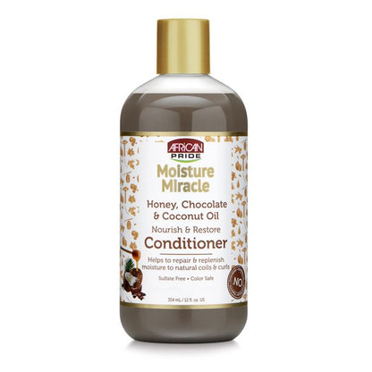 African Pride Miracle d'Hydratation Miel, Chocolat et Huile de Coco baume, 354ml