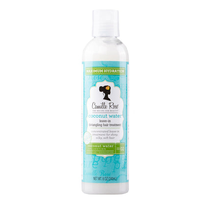 Camille Rose The Coconut Water Collection Tratamiento capilar desenredante sin enjuague para el control del frizz, 240 ml
