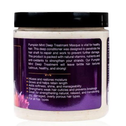 Mascarilla capilar reparadora de tratamiento profundo con menta y calabaza de Curls Dynasty (237 ml, 8 oz)