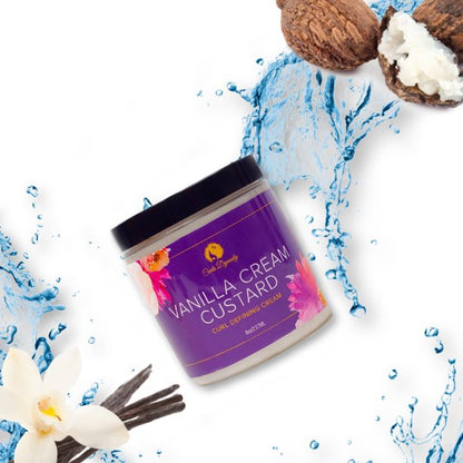 Curls Dynasty Vanilla Cream Custard Feuchtigkeitsspendende Frizz Control Haarstylingcreme, 237 ml
