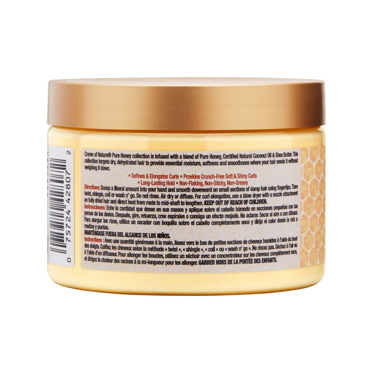Creme of Nature Pure Honey Moisture Whip Twisting Cream, 11.5 oz, 326g