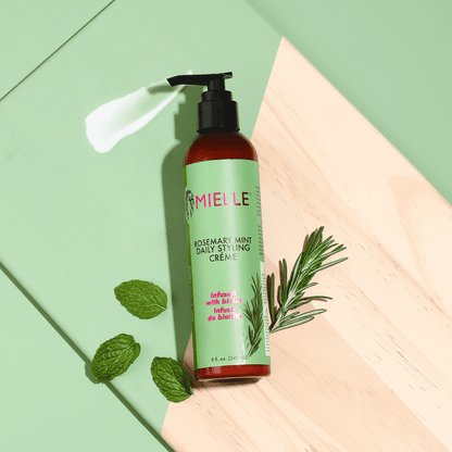 Crema de peinado diaria Mielle Organics con romero y menta, 240 ml (8 onzas líquidas)