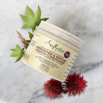 Shea Moisture Jamaican Black huile de ricin baume sans rinçage renforçant et régénérant 431 ml