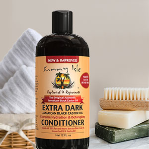 Sunny Isle Extra Dark Jamaican Black Castor Oil – Extrem feuchtigkeitsspendender und entwirrender Conditioner, 340 g