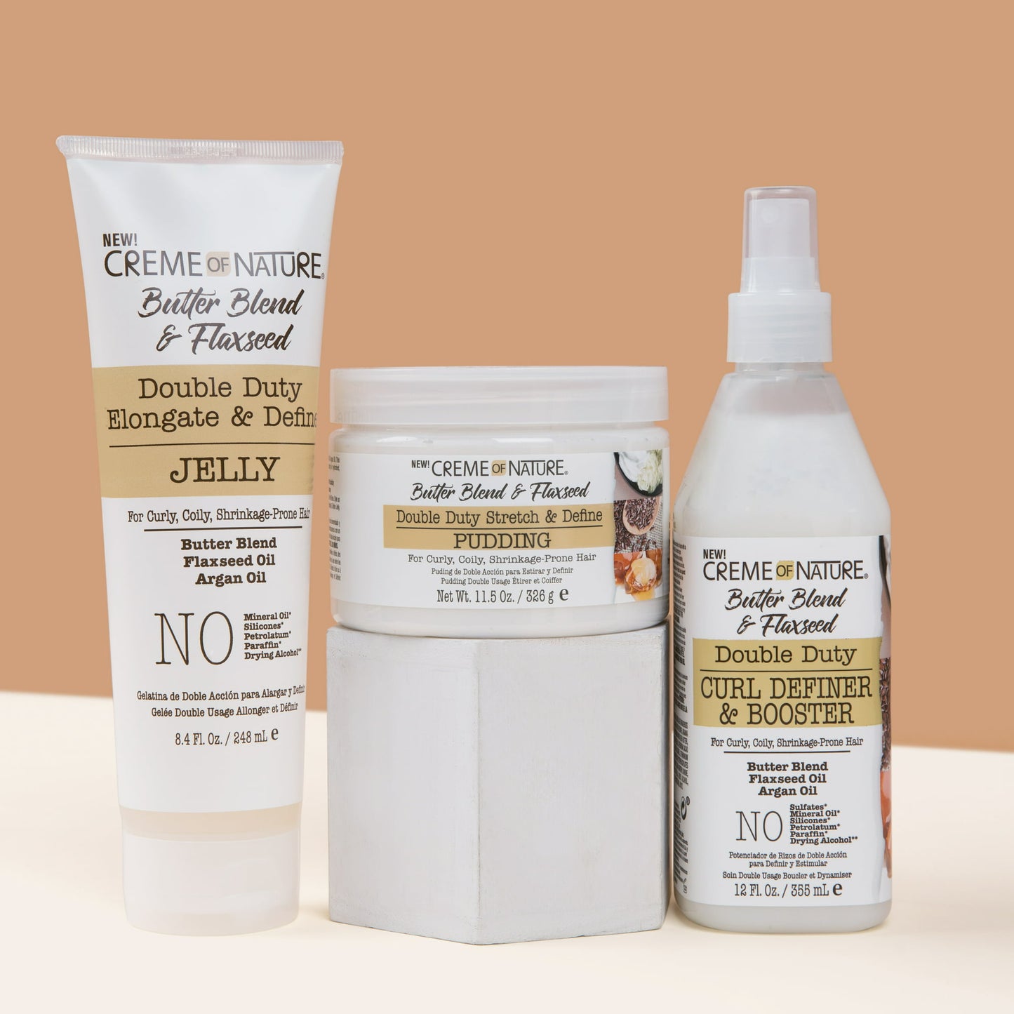 Creme of Nature Butter Blend & Flaxseed Elongate & Define Styling Cream Jelly, 8.45oz, 248ml