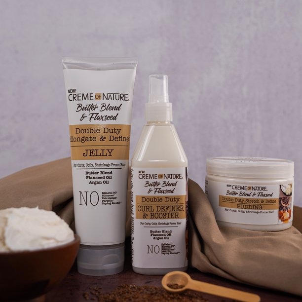 Creme of Nature Butter Blend & Flaxseed Elongate & Define Styling Cream Jelly, 8.45oz, 248ml